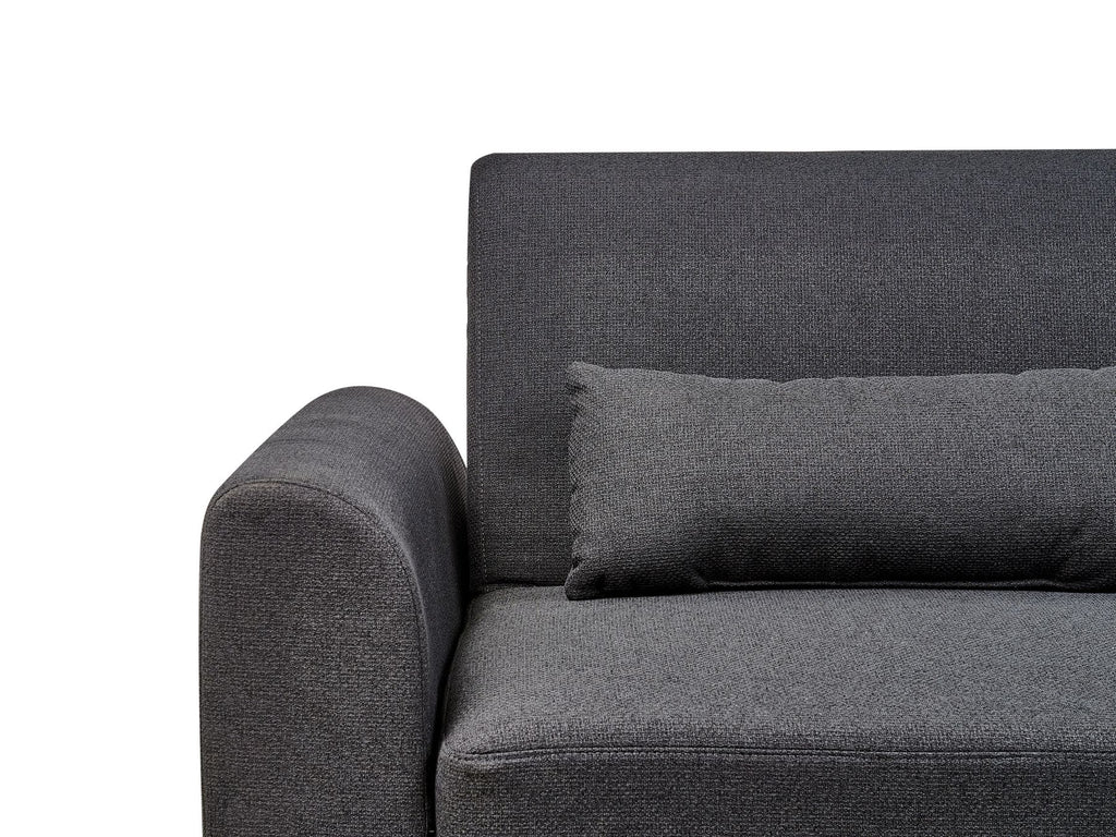 Corner Sofa Bed OLLSTA Fabric Black 3 Seater Left Hand