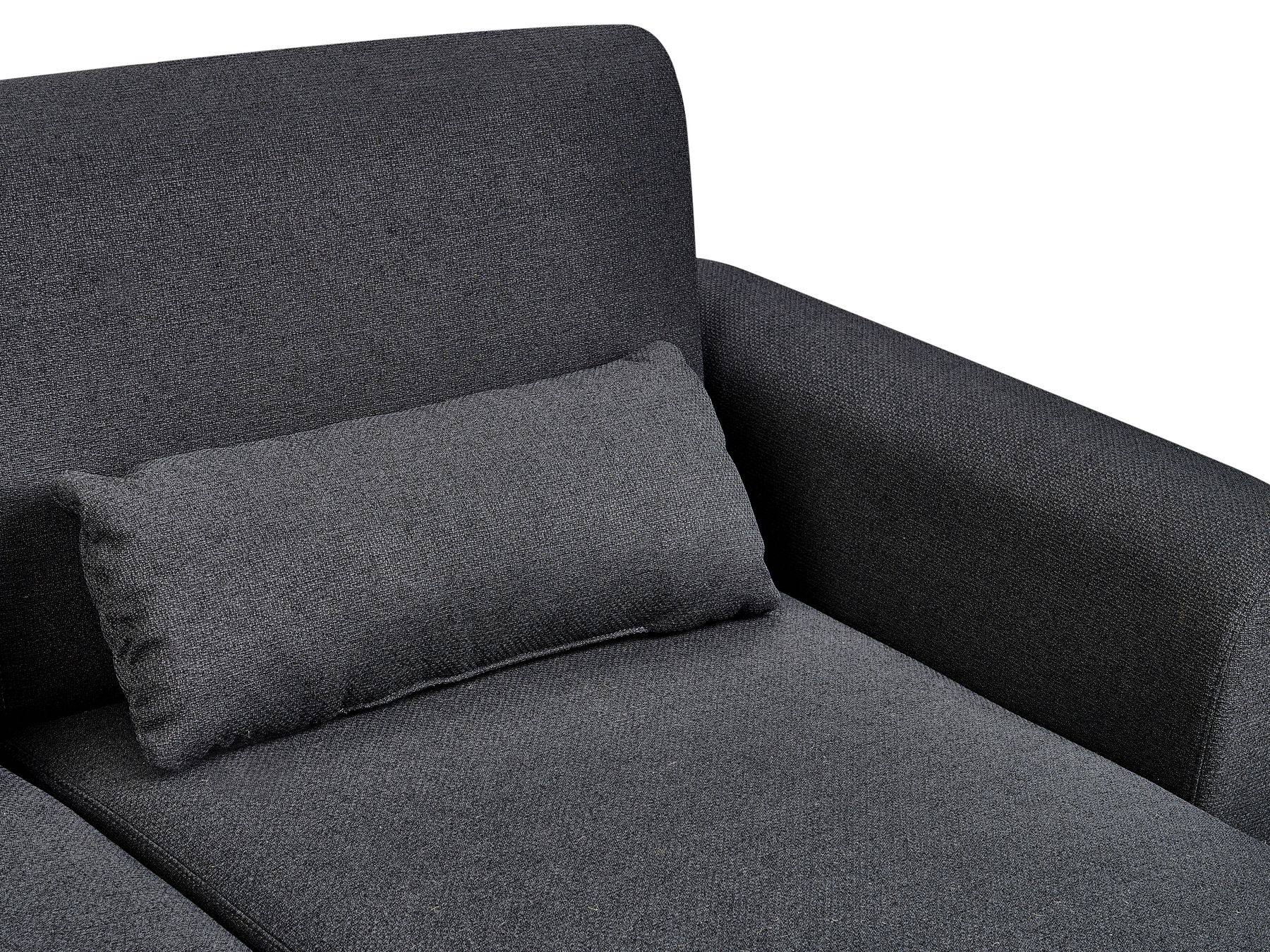 Corner Sofa Bed OLLSTA Fabric Black 3 Seater Left Hand