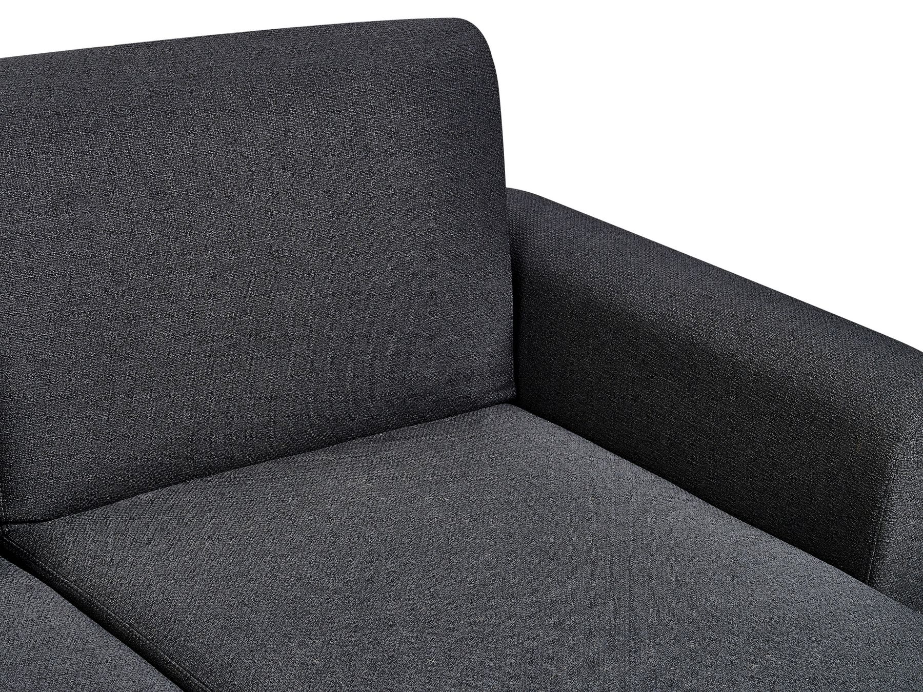 Corner Sofa Bed OLLSTA Fabric Black 3 Seater Left Hand