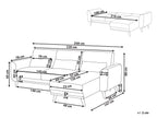 Corner Sofa Bed OLLSTA Fabric Black 3 Seater Left Hand