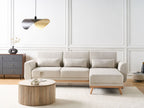 Corner Sofa Bed OLLSTA Fabric Light Beige 3 Seater Left Hand