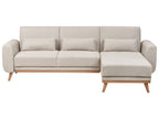 Corner Sofa Bed OLLSTA Fabric Light Beige 3 Seater Left Hand