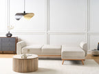 Corner Sofa Bed OLLSTA Fabric Light Beige 3 Seater Left Hand