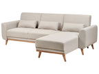 Corner Sofa Bed OLLSTA Fabric Light Beige 3 Seater Left Hand