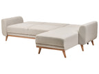 Corner Sofa Bed OLLSTA Fabric Light Beige 3 Seater Left Hand