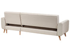 Corner Sofa Bed OLLSTA Fabric Light Beige 3 Seater Left Hand