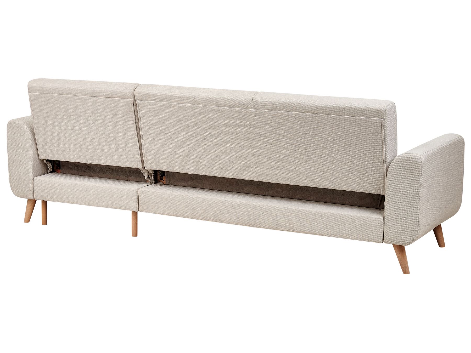 Corner Sofa Bed OLLSTA Fabric Light Beige 3 Seater Left Hand