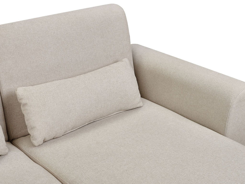 Corner Sofa Bed OLLSTA Fabric Light Beige 3 Seater Left Hand
