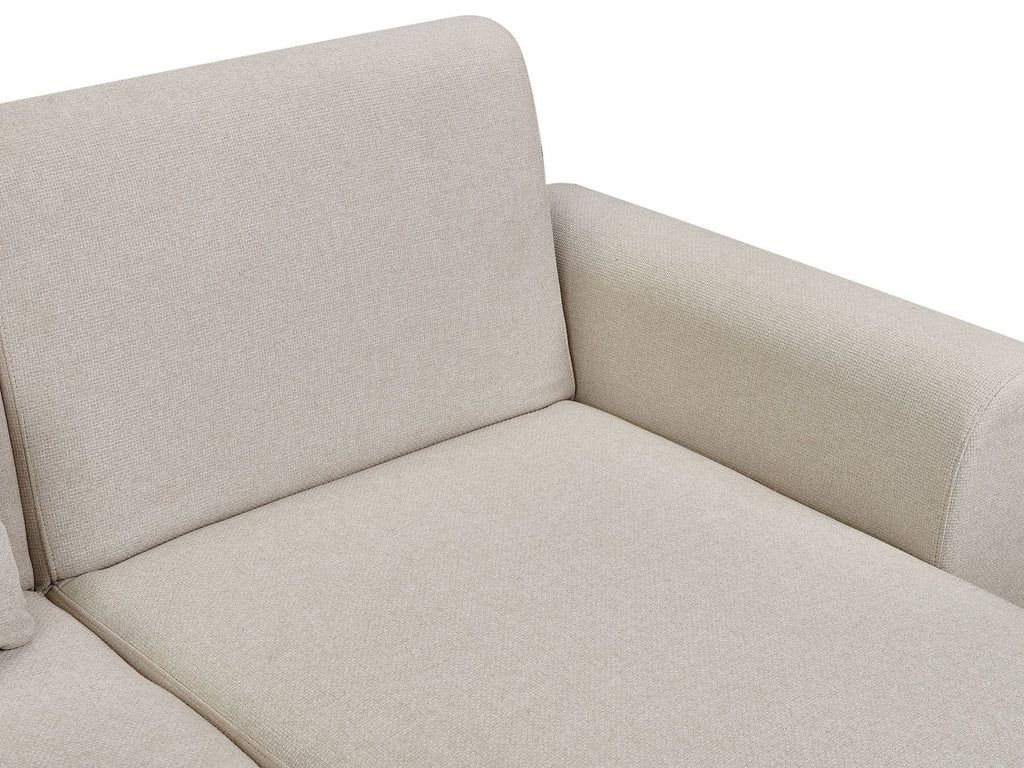 Corner Sofa Bed OLLSTA Fabric Light Beige 3 Seater Left Hand