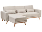Corner Sofa Bed OLLSTA Fabric Light Beige 3 Seater Right Hand