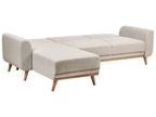 Corner Sofa Bed OLLSTA Fabric Light Beige 3 Seater Right Hand