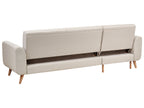 Corner Sofa Bed OLLSTA Fabric Light Beige 3 Seater Right Hand
