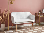 2 Seater Boucle Kitchen Sofa Off-White TABY