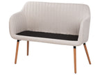 2 Seater Fabric Kitchen Sofa Light Beige TABY
