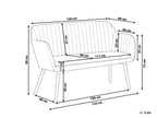 2 Seater Fabric Kitchen Sofa Light Beige TABY