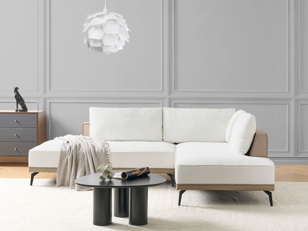Corner Sofa MYKEN Fabric Off-White 3 Seater Left Hand
