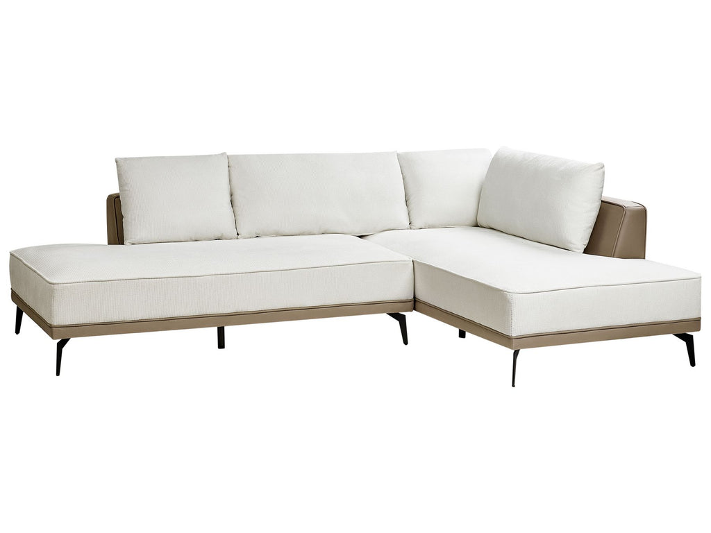 Corner Sofa MYKEN Fabric Off-White 3 Seater Left Hand