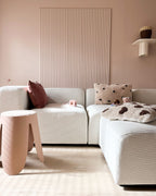 Modular Sofa FALSTERBO Corduroy Off-White with Ottoman 3 Seater