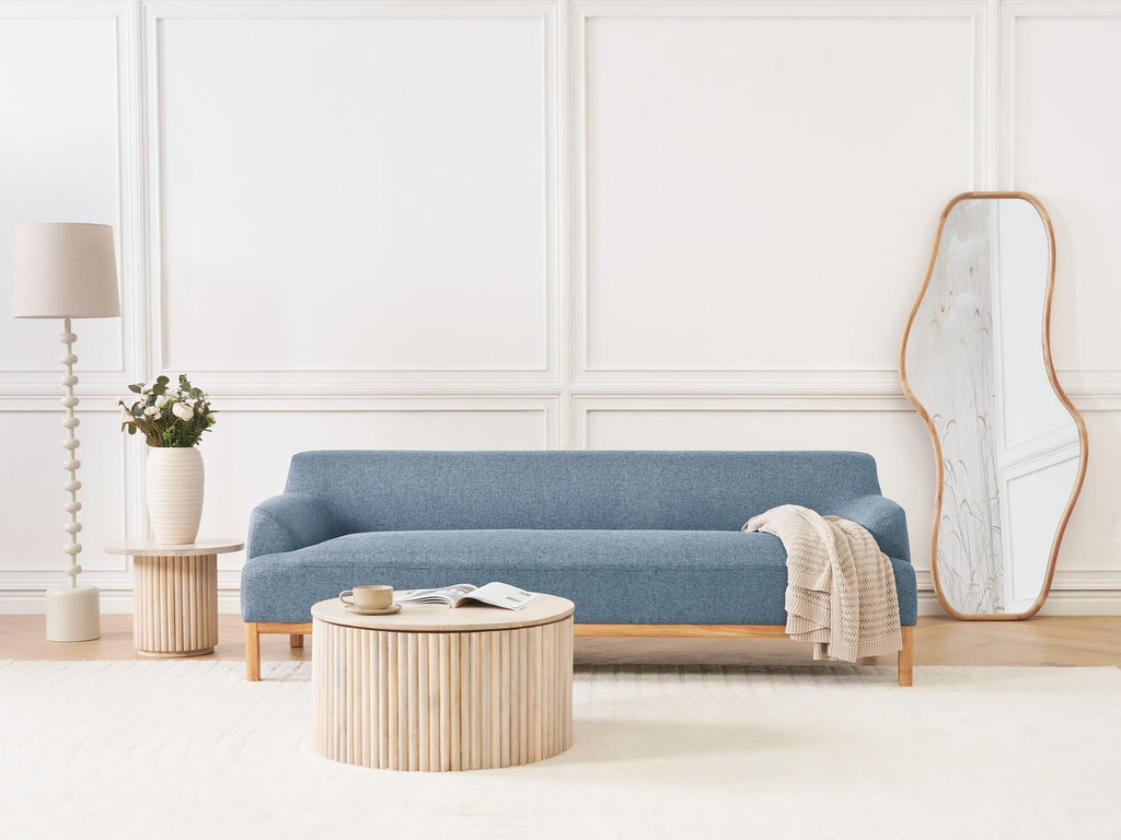 3 Seater Fabric Sofa Blue SOSJO