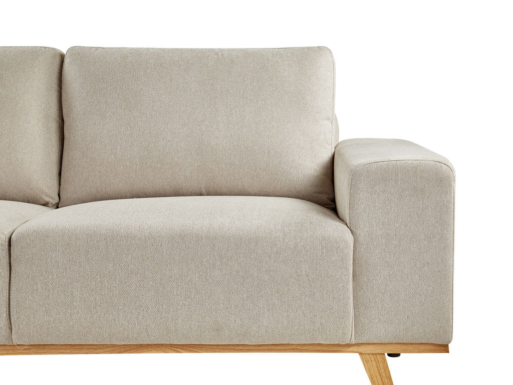 Corner Sofa NORA Fabric Beige 3 Seater Right Hand