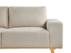 Corner Sofa NORA Fabric Beige 3 Seater Right Hand