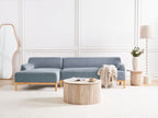 Corner Sofa SOSJO Fabric Blue 3 Seater Right Hand