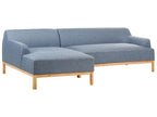 Corner Sofa SOSJO Fabric Blue 3 Seater Right Hand