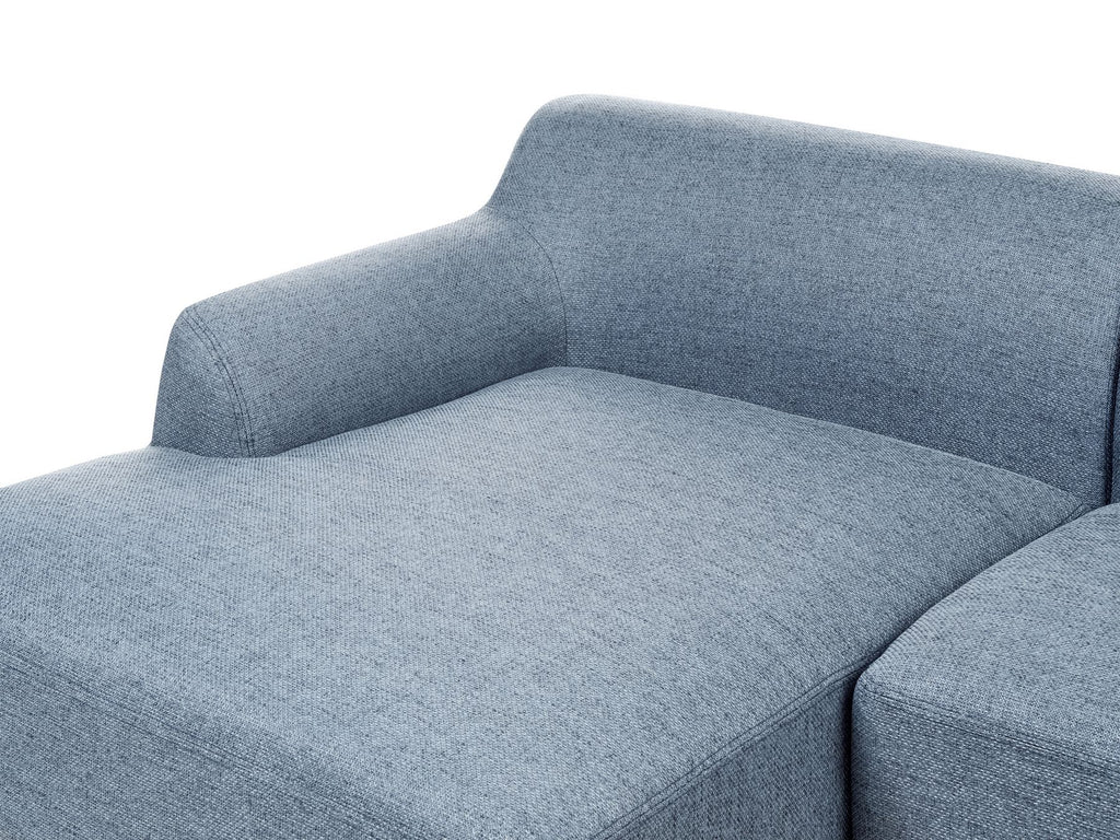 Corner Sofa SOSJO Fabric Blue 3 Seater Right Hand