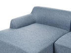 Corner Sofa SOSJO Fabric Blue 3 Seater Right Hand
