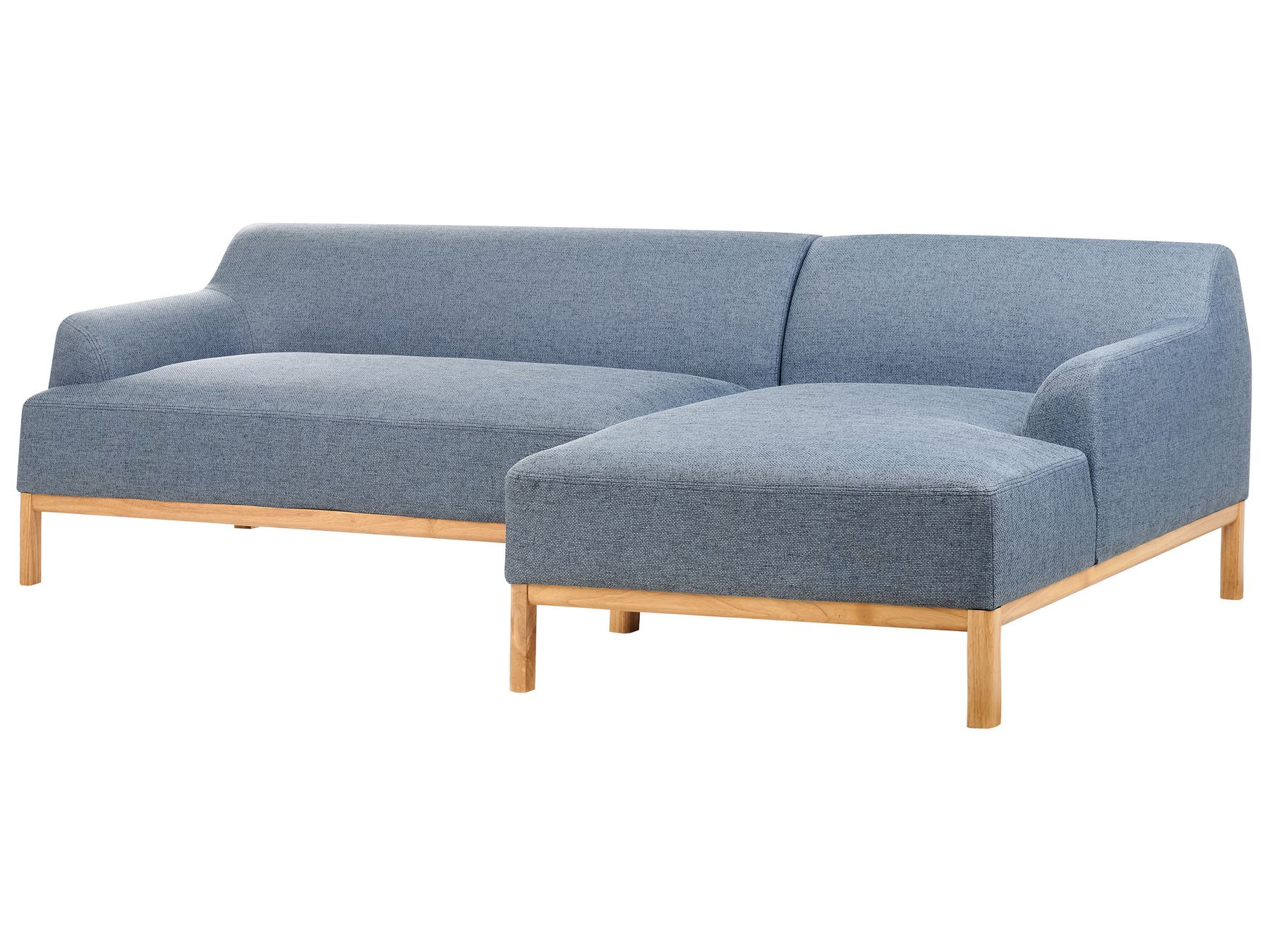 Corner Sofa SOSJO Fabric Blue 3 Seater Left Hand