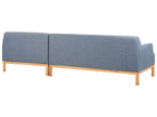 Corner Sofa SOSJO Fabric Blue 3 Seater Left Hand