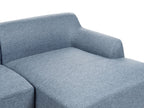 Corner Sofa SOSJO Fabric Blue 3 Seater Left Hand