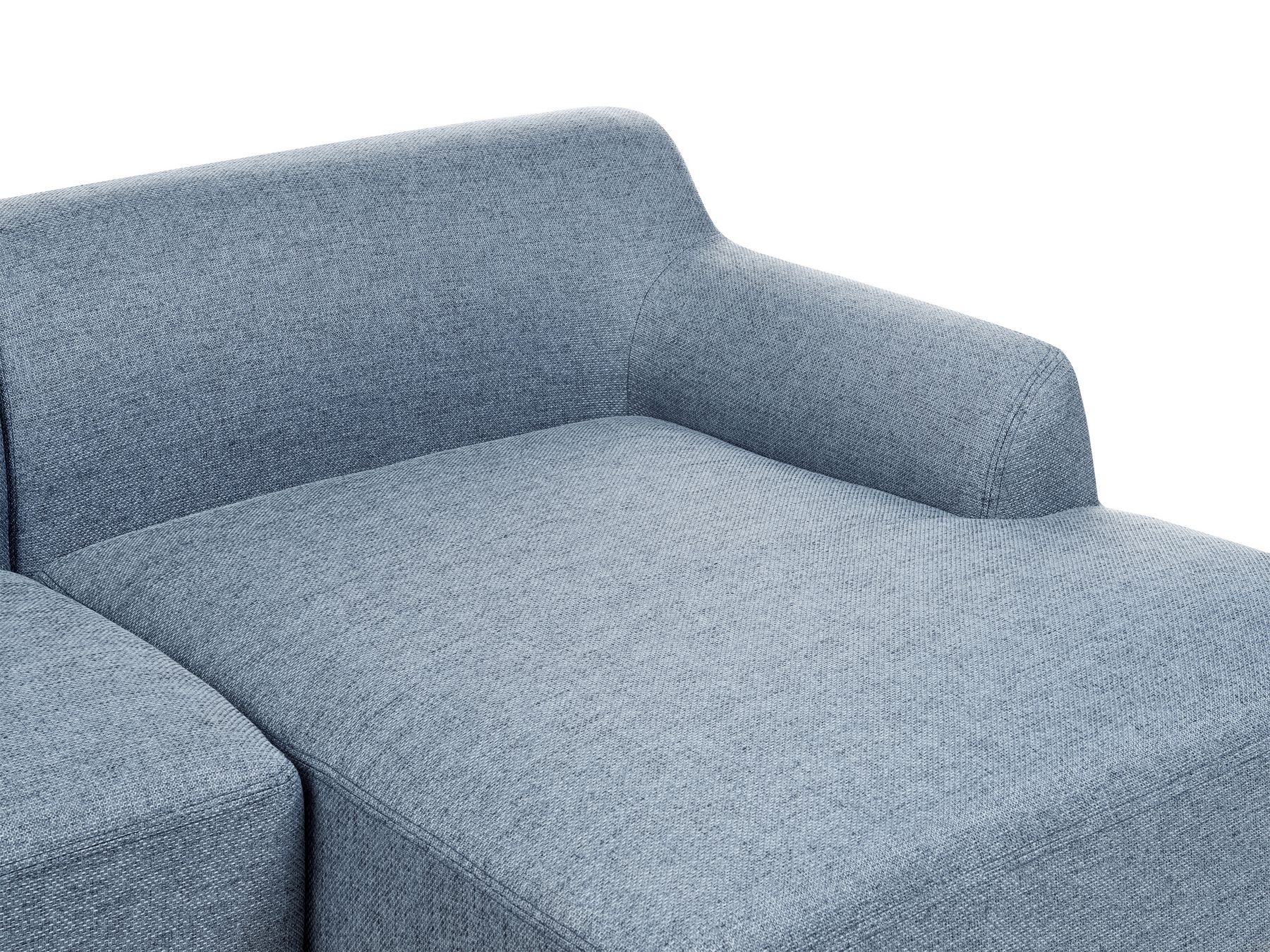 Corner Sofa SOSJO Fabric Blue 3 Seater Left Hand
