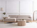 Corner Sofa SOSJO Fabric Light Brown 3 Seater Right Hand