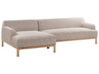 Corner Sofa SOSJO Fabric Light Brown 3 Seater Right Hand