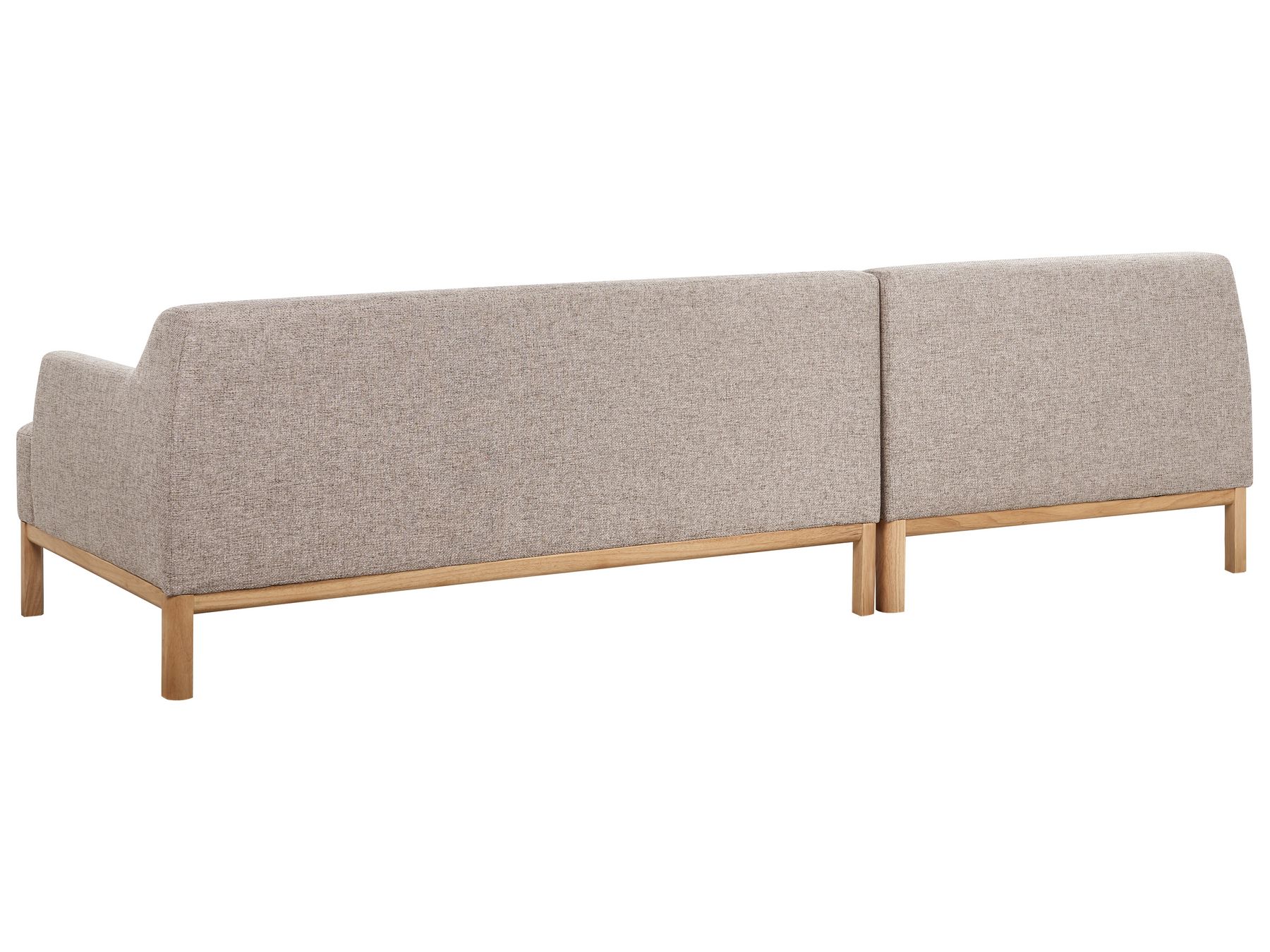 Corner Sofa SOSJO Fabric Light Brown 3 Seater Right Hand