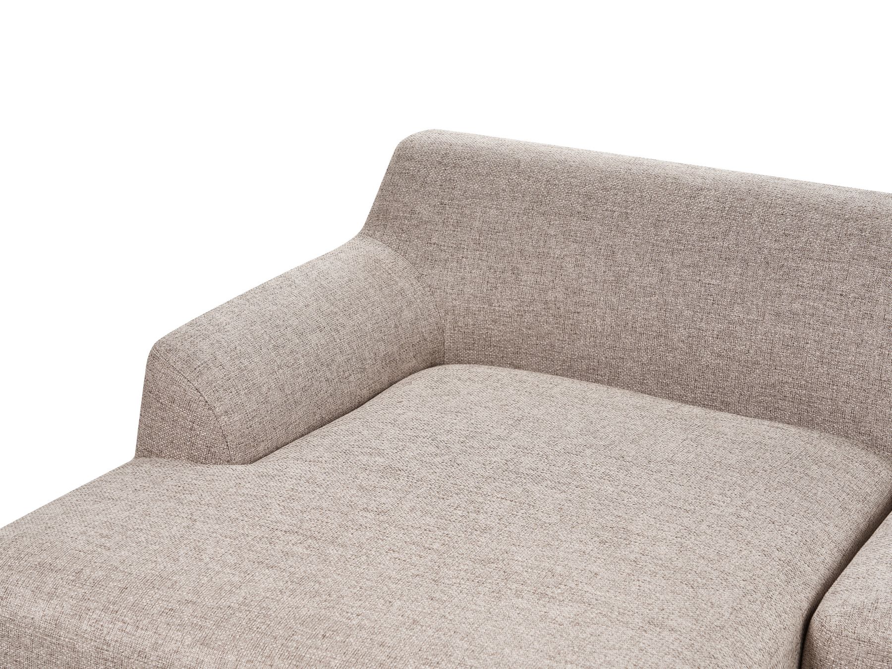 Corner Sofa SOSJO Fabric Light Brown 3 Seater Right Hand