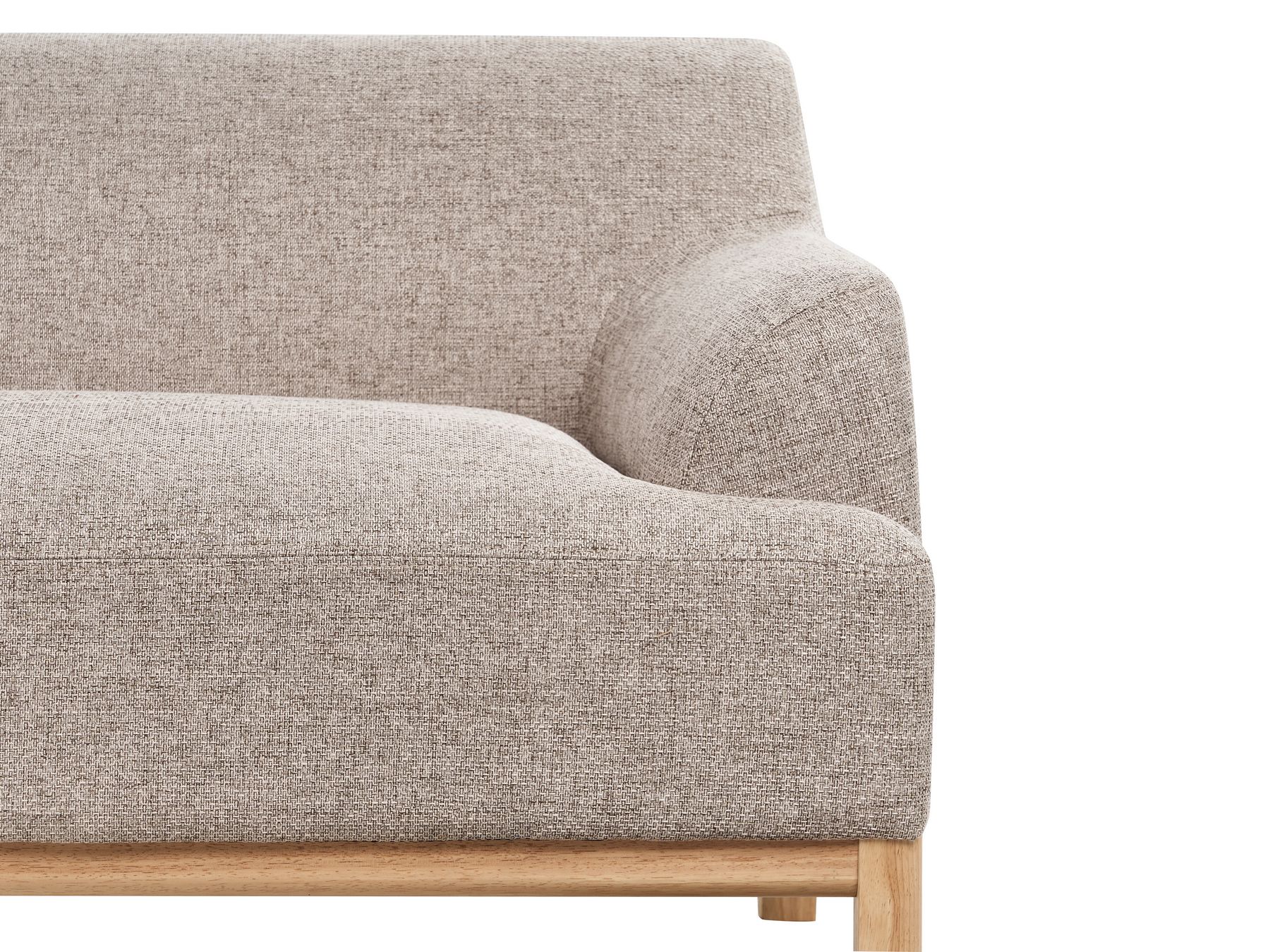 Corner Sofa SOSJO Fabric Light Brown 3 Seater Right Hand