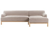 Corner Sofa Fabric Light Brown 3 Seater Left Hand