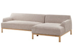 Corner Sofa SOSJO Fabric Light Brown 3 Seater Left Hand