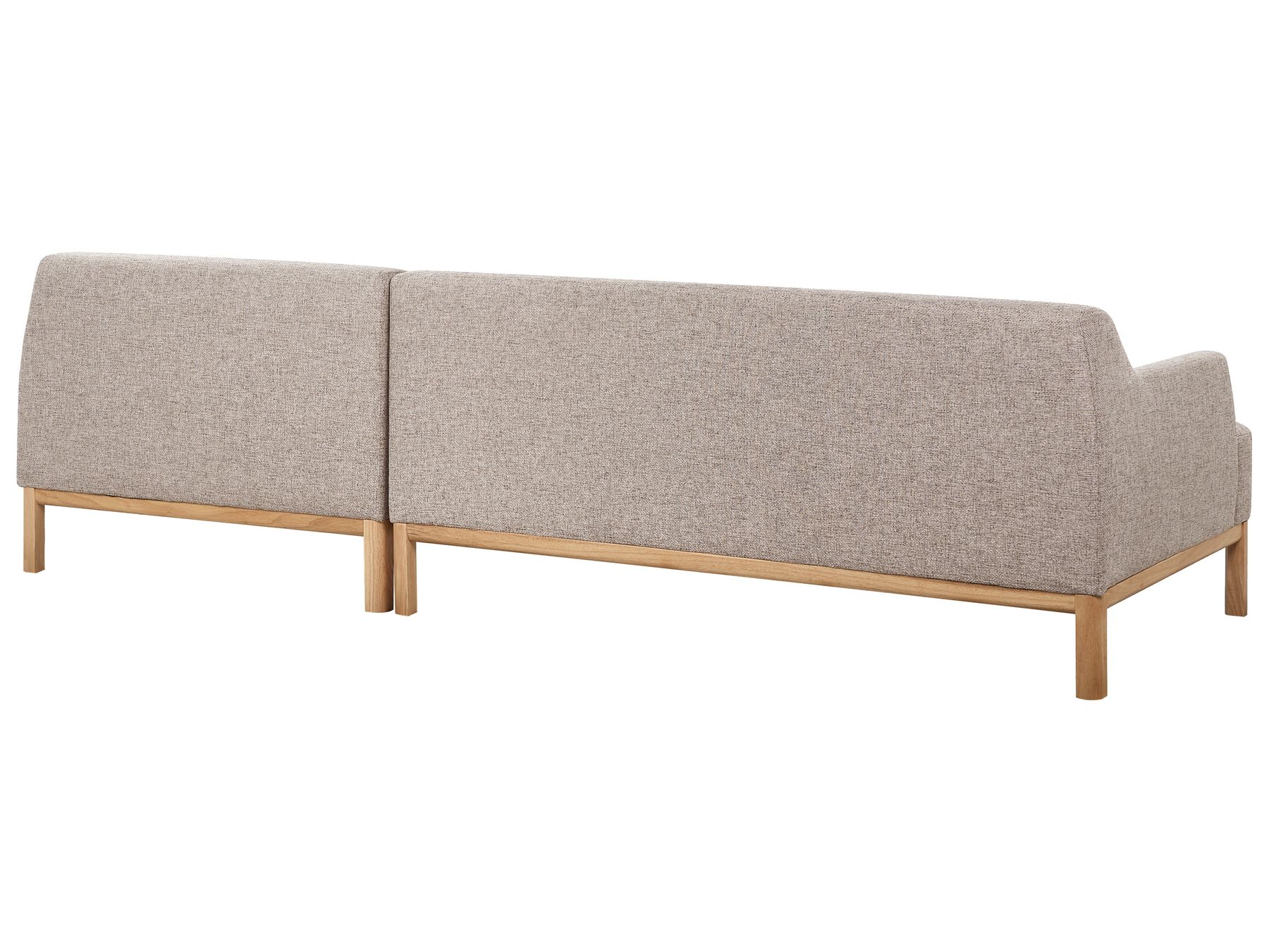 Corner Sofa SOSJO Fabric Light Brown 3 Seater Left Hand