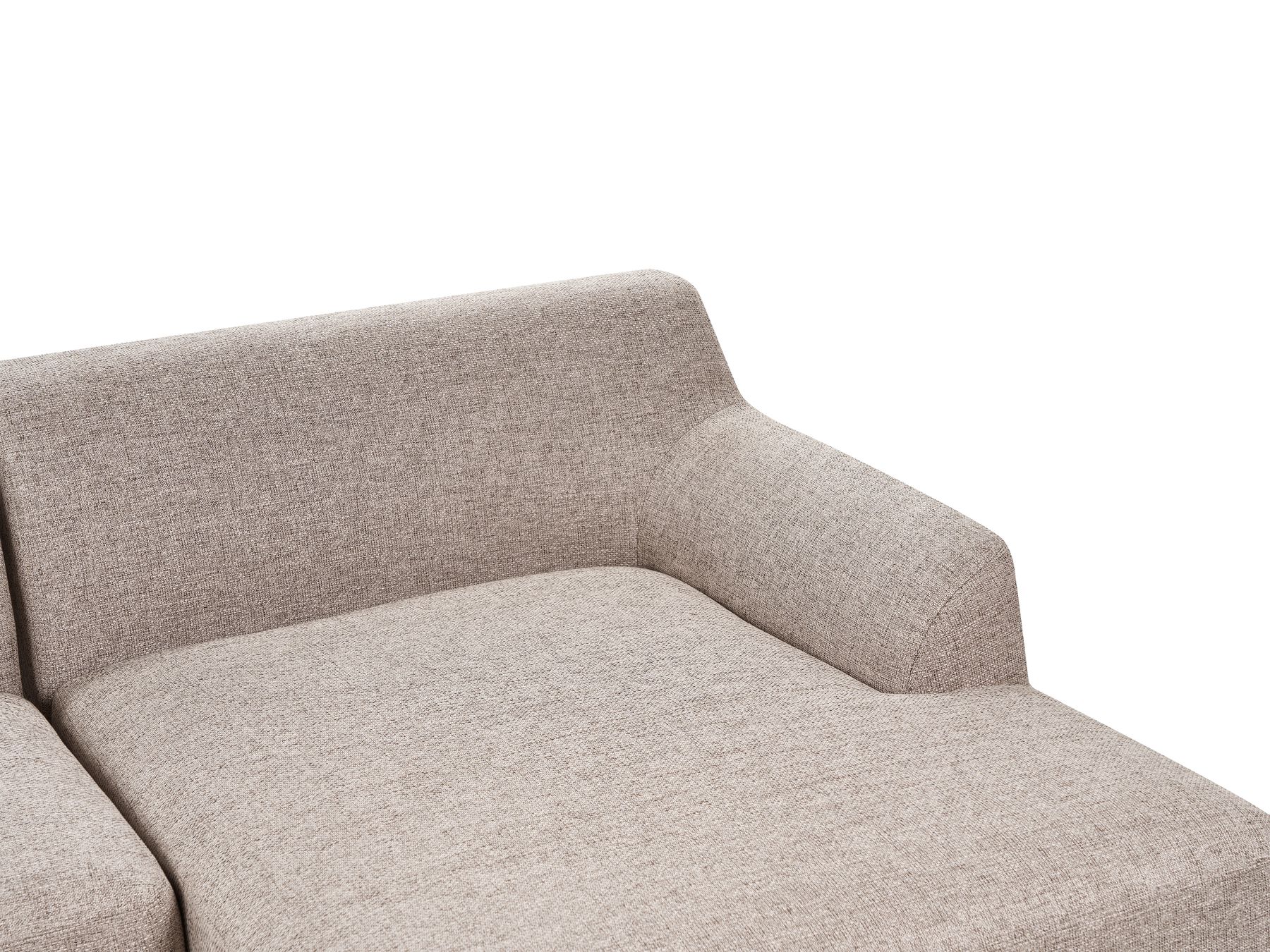 Corner Sofa SOSJO Fabric Light Brown 3 Seater Left Hand