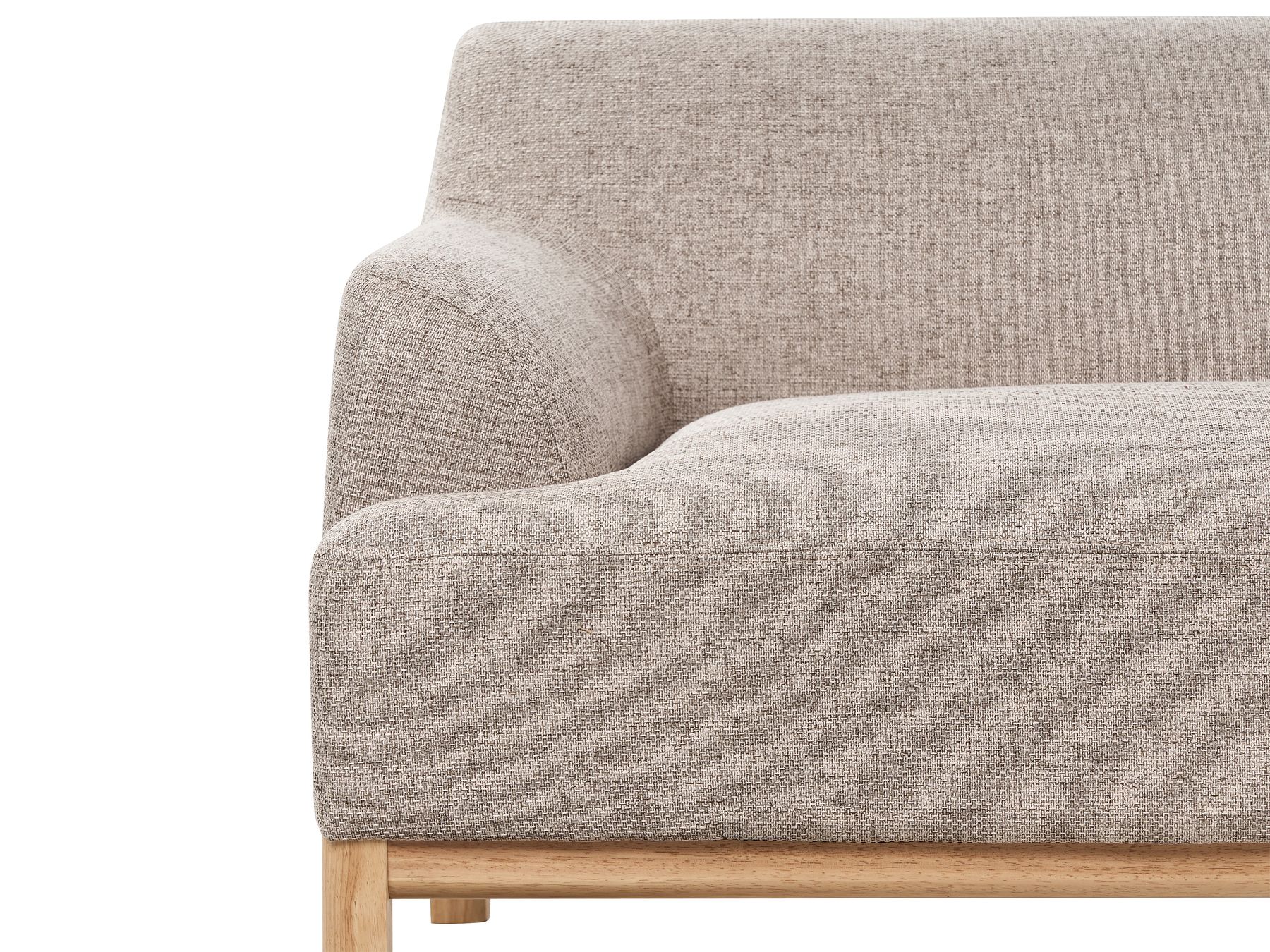 Corner Sofa SOSJO Fabric Light Brown 3 Seater Left Hand