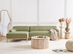 Corner Sofa SOSJO Fabric Olive Green 3 Seater Right Hand
