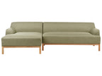 Corner Sofa SOSJO Fabric Olive Green 3 Seater Right Hand