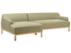 Corner Sofa SOSJO Fabric Olive Green 3 Seater Right Hand