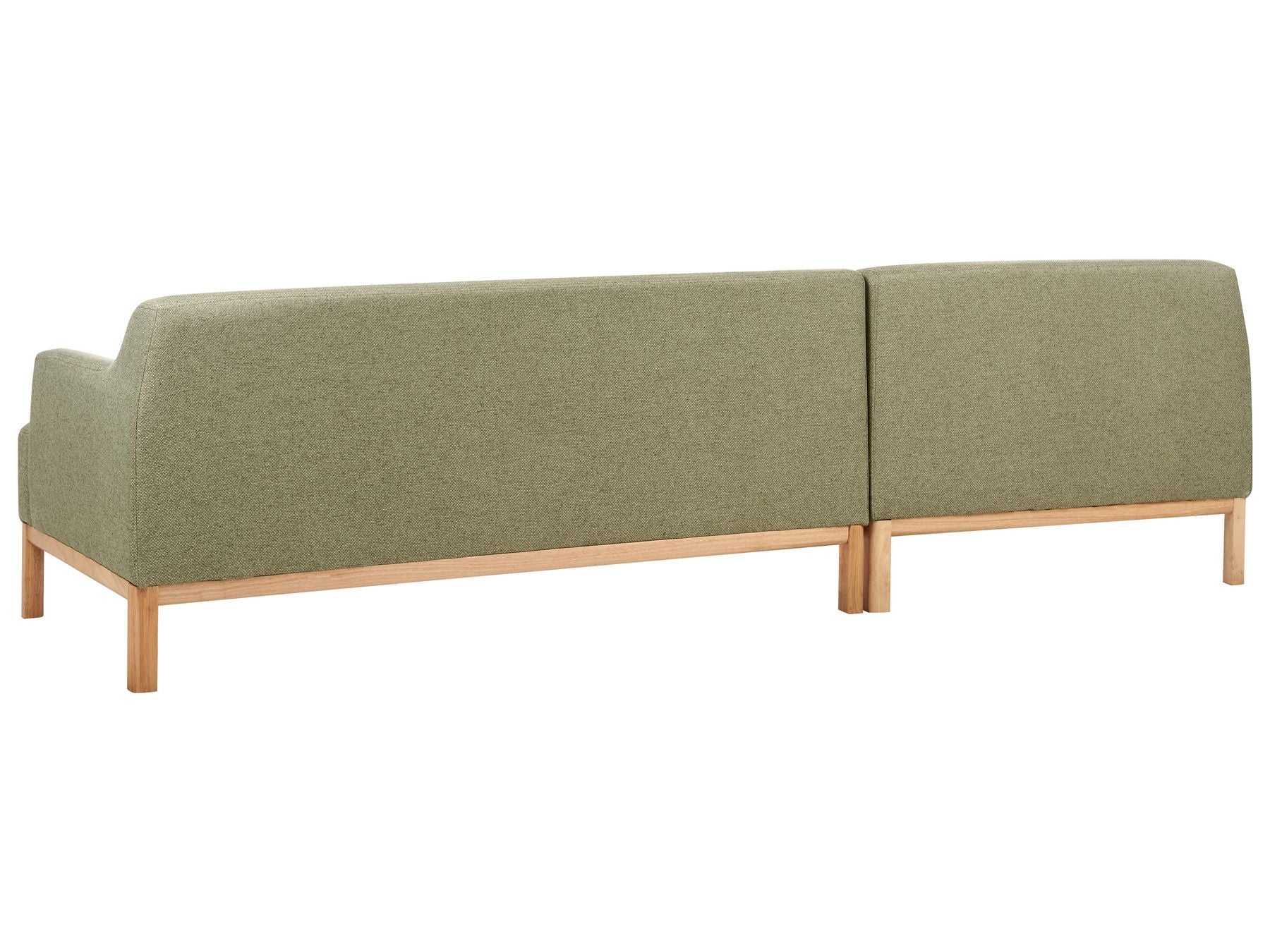 Corner Sofa SOSJO Fabric Olive Green 3 Seater Right Hand