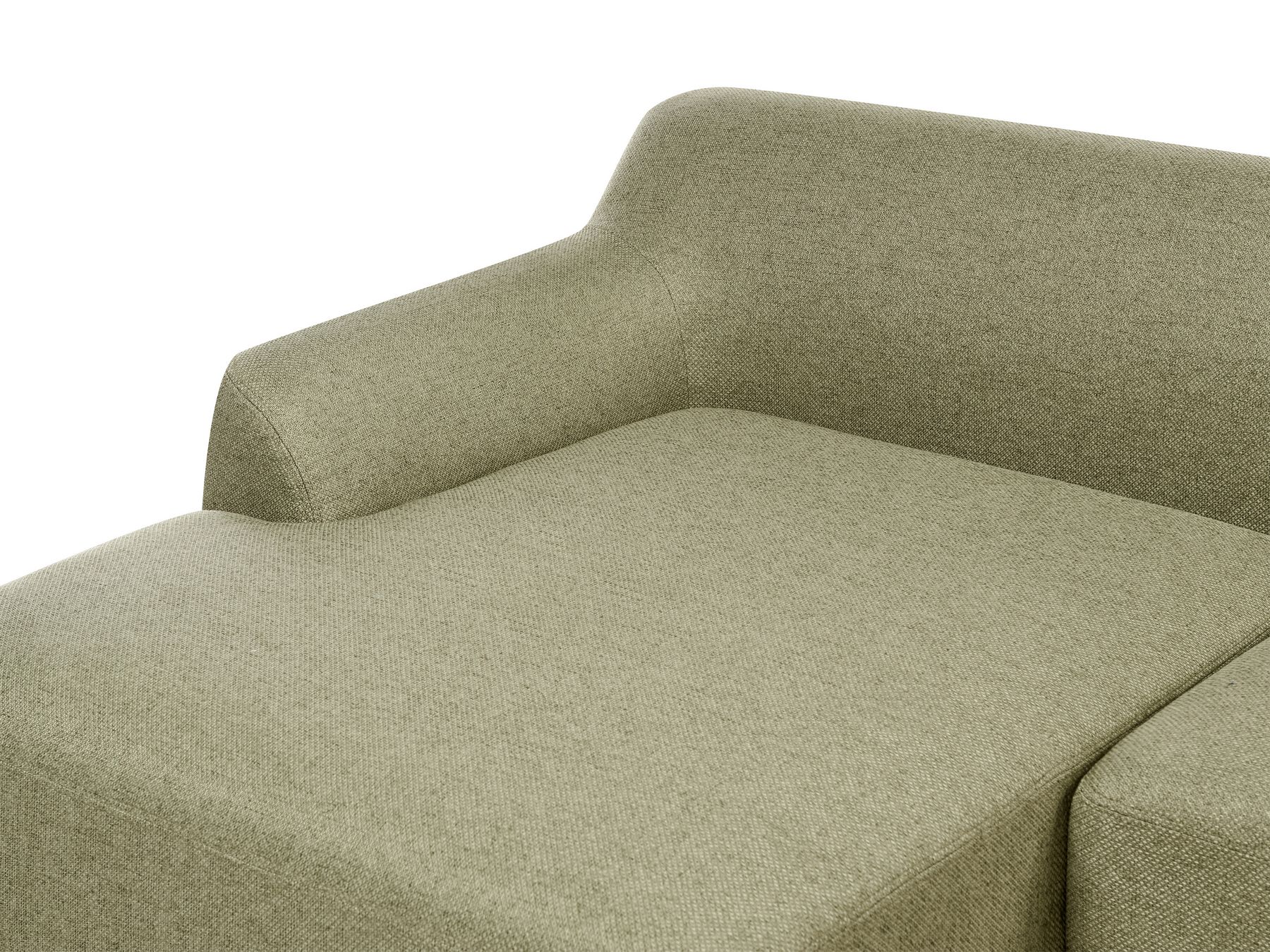 Corner Sofa SOSJO Fabric Olive Green 3 Seater Right Hand