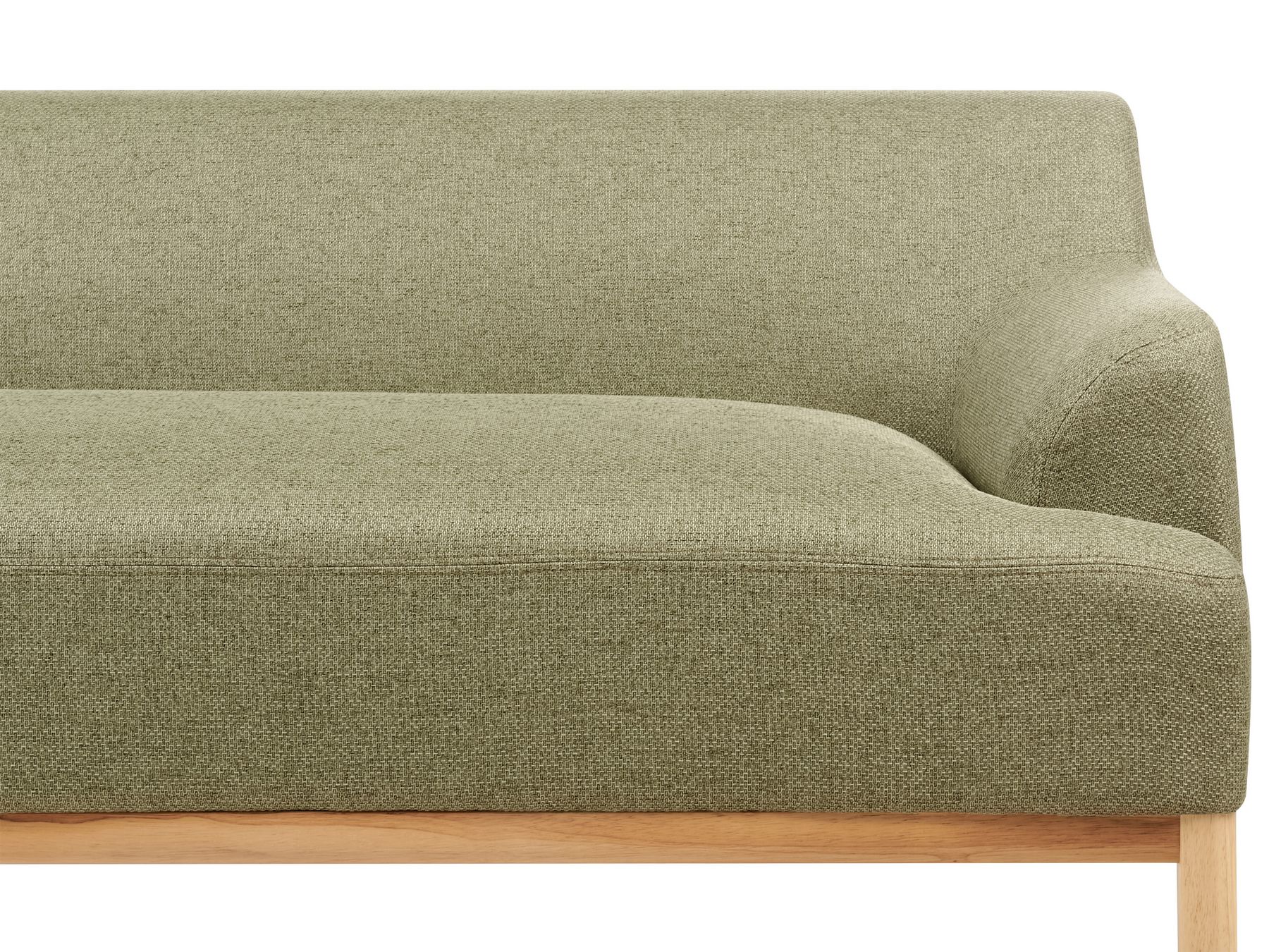 Corner Sofa SOSJO Fabric Olive Green 3 Seater Right Hand