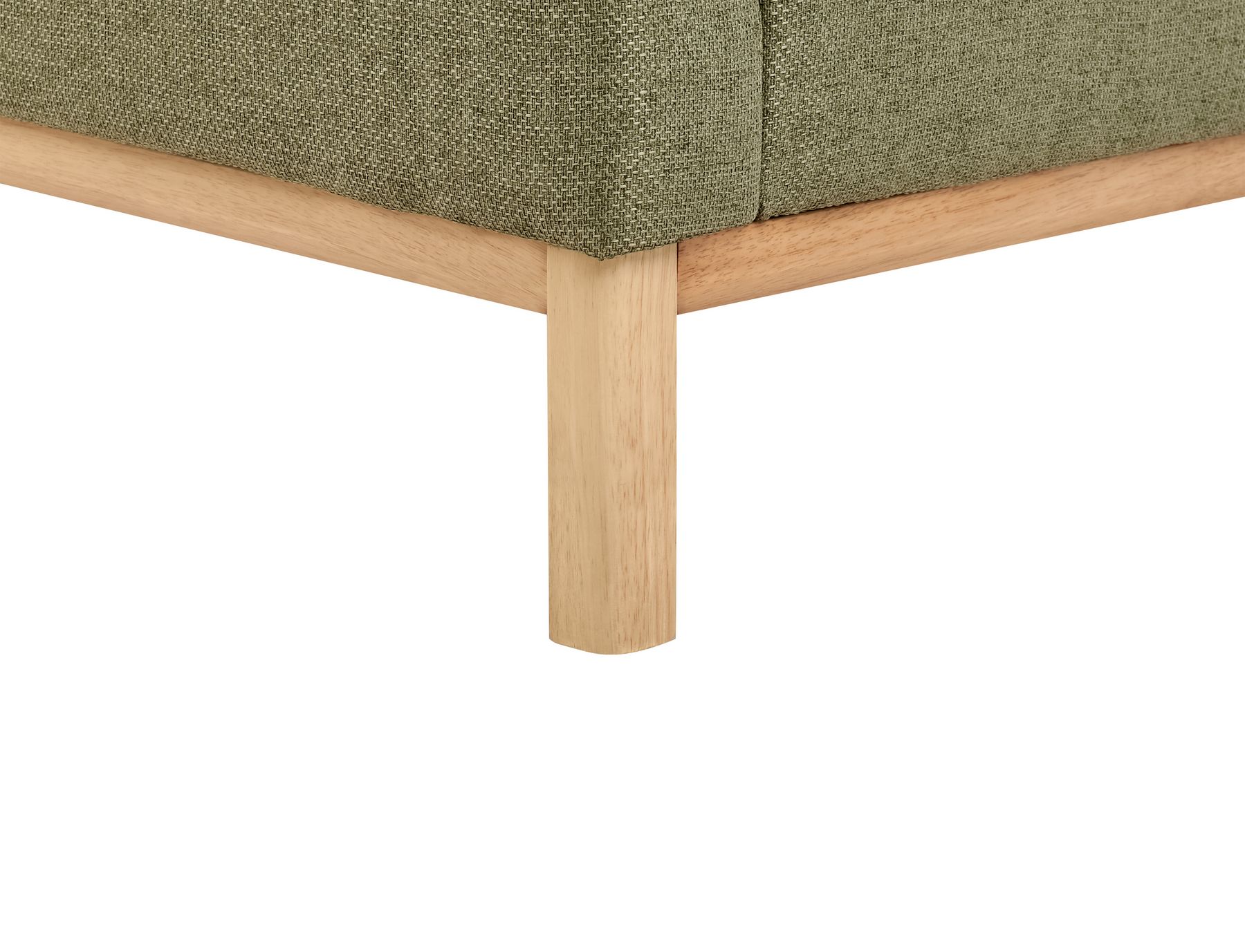 Corner Sofa SOSJO Fabric Olive Green 3 Seater Right Hand